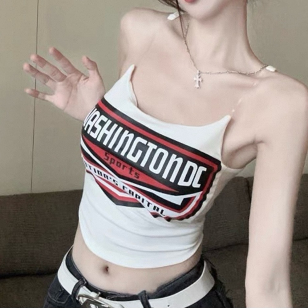 White Graphic Women's Top
